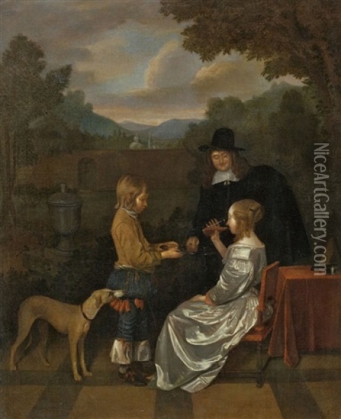Die Erfrischung Oil Painting - Gerard ter Borch the Younger