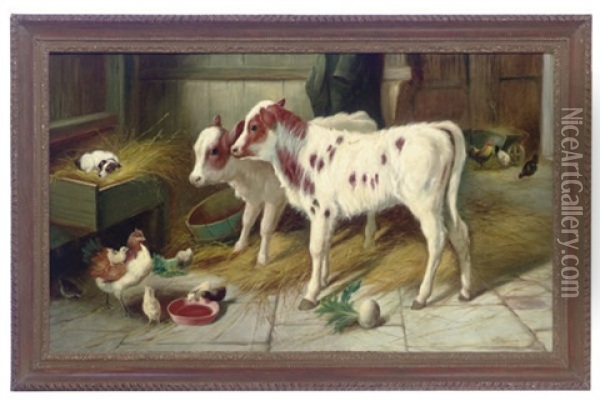 Farmyard Companions Oil Painting - Walter Hunt