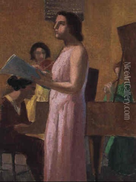 Chanteuse Au Piano Oil Painting - Maurice Denis