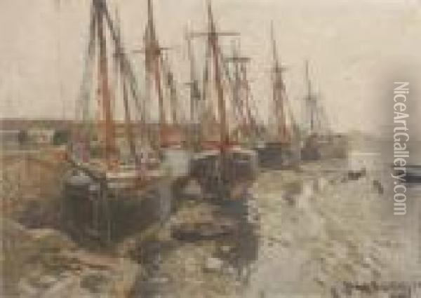 Roskoff Harbour Oil Painting - Hans Von Bartels