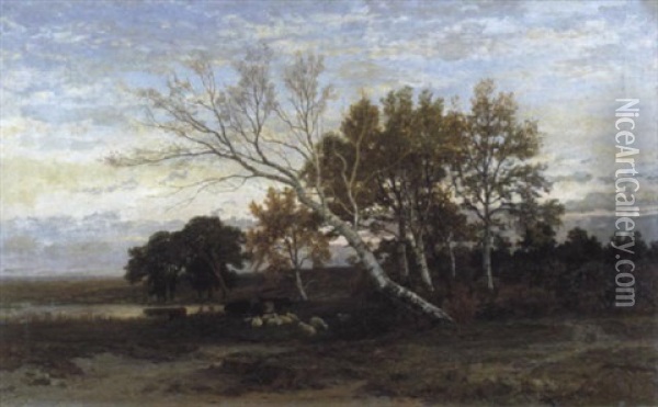 Landschap Te Neerhaeren, Limburg Oil Painting - Frans Keelhoff
