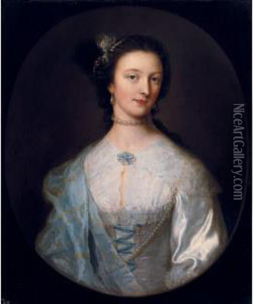 Portrait Of Judith Long, Mrs Knatchbull (died 1772) Oil Painting - Hoare, William, of Bath