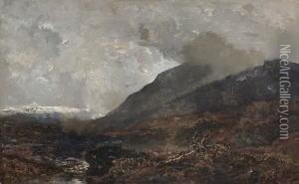 Hochmoor. Oil Painting - Joseph Wenglein