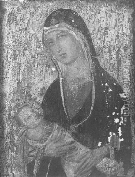 La Vierge A L'enfant Oil Painting - Simone Martini