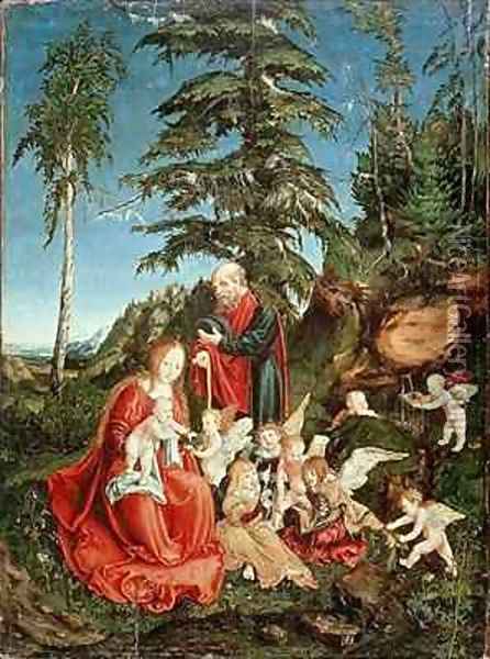Rest on the Flight into Egypt Oil Painting - Lucas The Elder Cranach