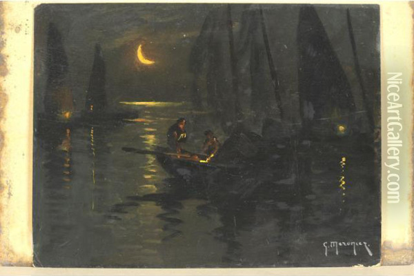 Peche De Nuit Oil Painting - Georges Philibert Charles Marionez