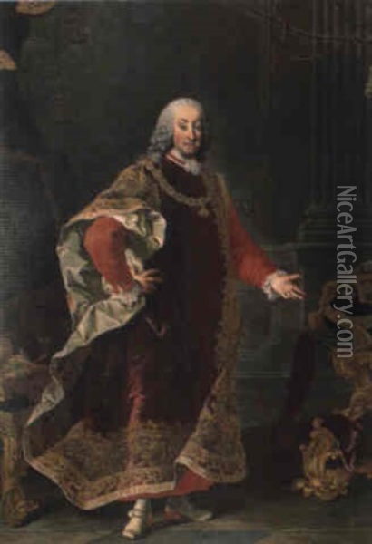 Graf Friedrich Wilhelm Haugwitz (1702-1765) Oil Painting - Martin van Meytens the Younger