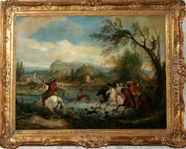 Hunting Party On Horseback Oil Painting - Henry Andrews