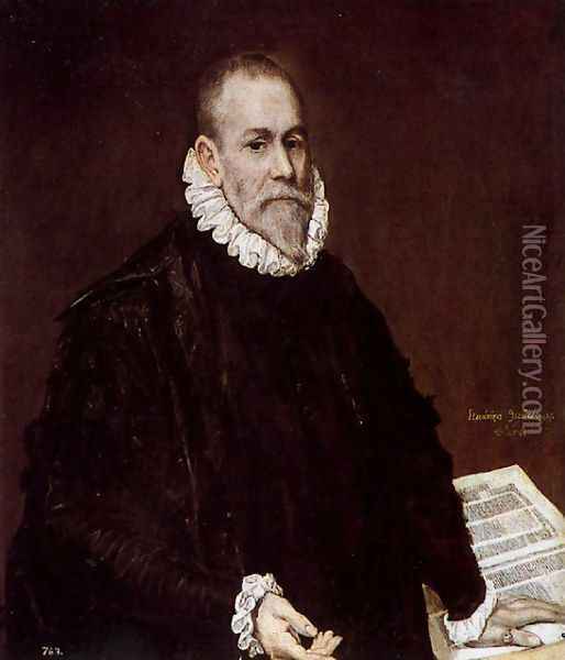 Portrait of Doctor Rodrigo de la Fuente (El Médico) 1588-89 Oil Painting - El Greco (Domenikos Theotokopoulos)