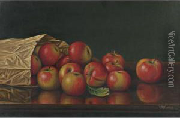 Apples Oil Painting - Levi Wells Prentice