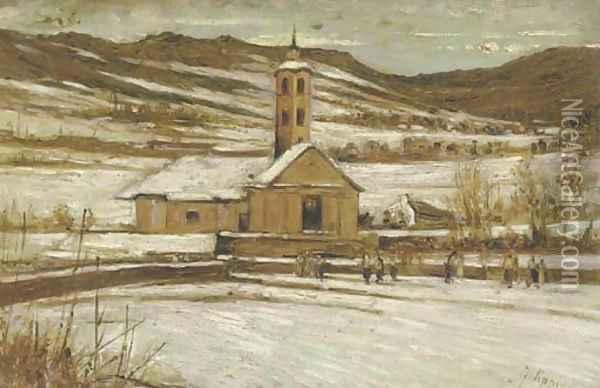A walk to church Oil Painting - Francesco Filippini