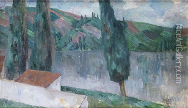 On The Seine Oil Painting - Kuz'ma Sergeevich Petrov-Vodkin