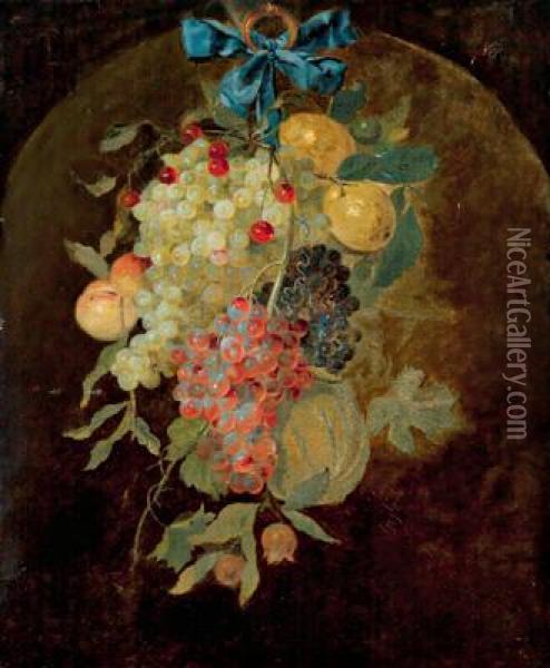 Composizione Di Frutta Con Uva Oil Painting - Joris Van Son