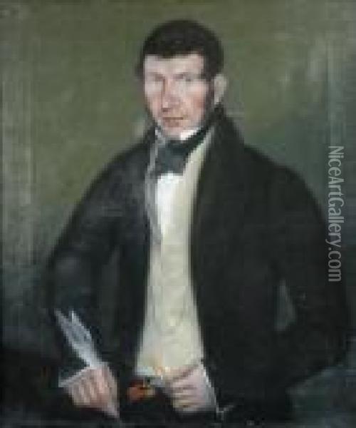 Portrait Of A Gentleman Oil Painting - Ammi Phillips