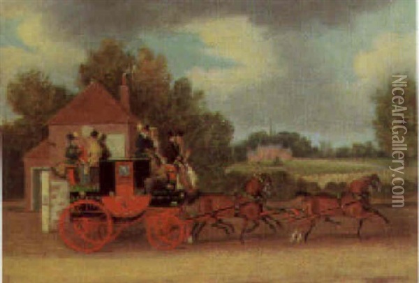 Red Rover, The London To Brighton Coach Oil Painting - James Pollard