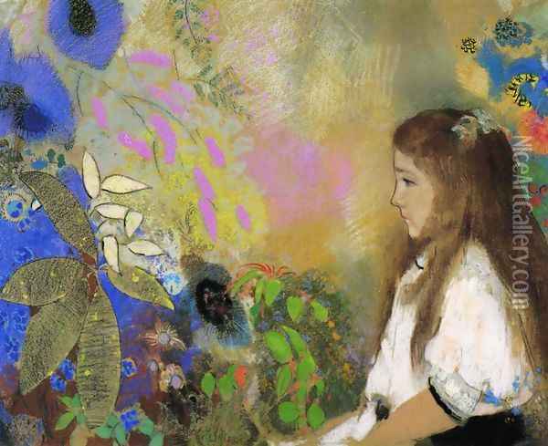Portrait Of Yseult Fayet Oil Painting - Odilon Redon