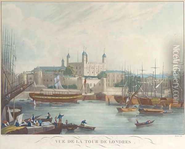 Vue de la Tour de London, Himely Oil Painting - John Gendall
