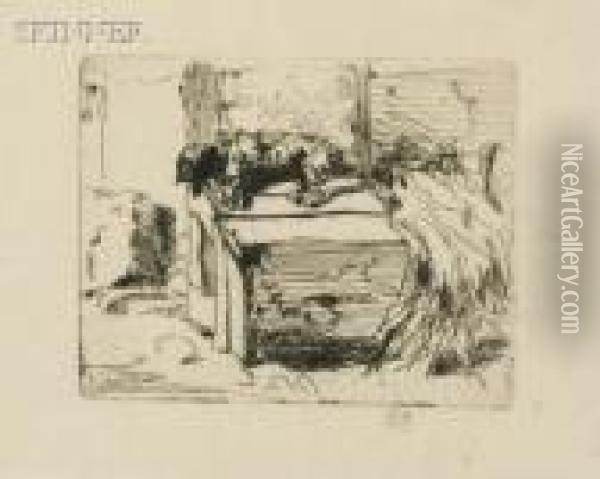 The Dog On The Kennel Oil Painting - James Abbott McNeill Whistler
