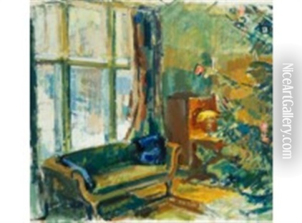 Home In Kilo At Christmas 1921 Oil Painting - Magnus Enckell