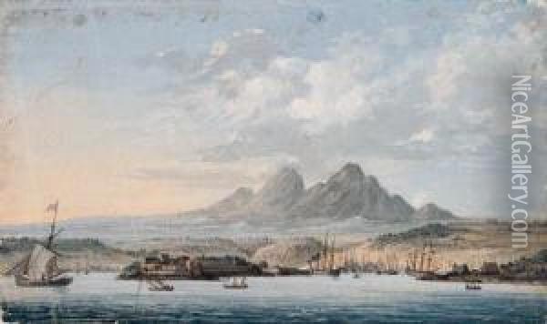 Vue Du Fort St. Pierre Ou Royal De La Martinique En 1782 Oil Painting - Pierre Ozanne