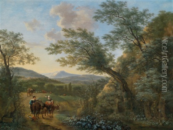 Sudliche Landschaft Mit Reisenden Oil Painting - Willem de Heusch