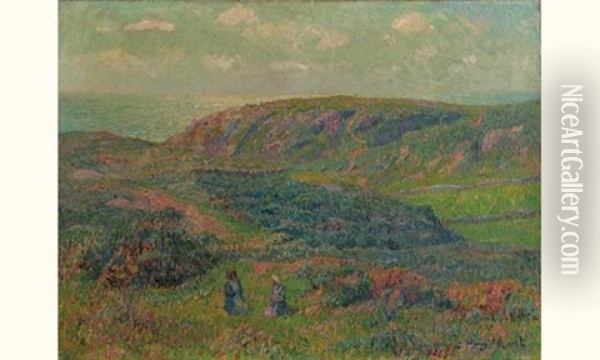Une Lande Oil Painting - Henry Moret