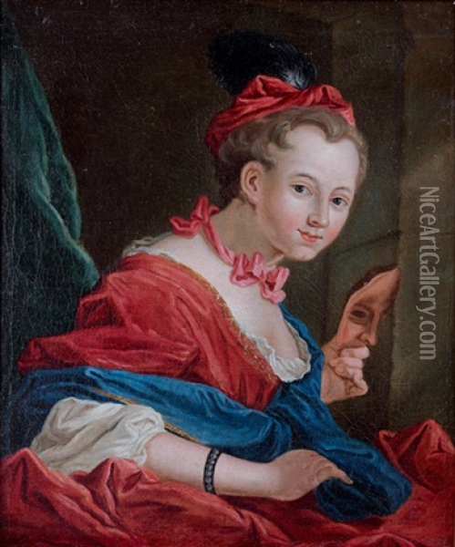 Portrait D'une Jeune Comedienne Oil Painting - Jean-Baptiste van Loo