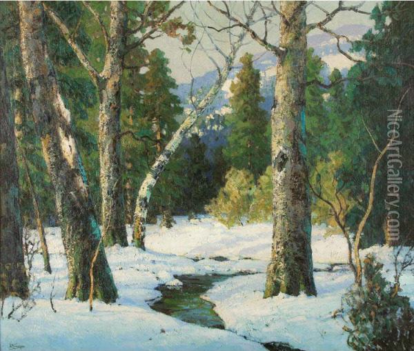 Winter Landscape Oil Painting - Walter Koeniger