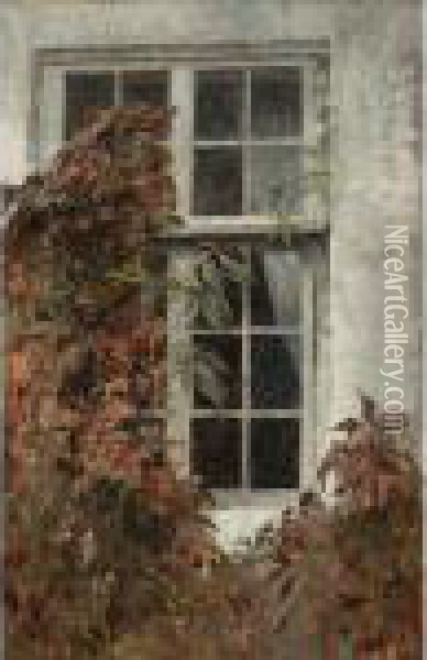Garden Window In Liselund Oil Painting - Peder Vilhelm Ilsted