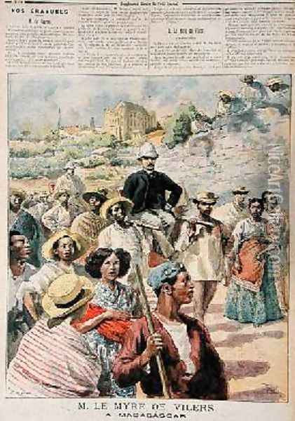 M le Myre de Vilers in Madagascar illustration from Le Petit Journal 22th October 1894 Oil Painting - Tofani, Oswaldo Meaulle, F.L. &