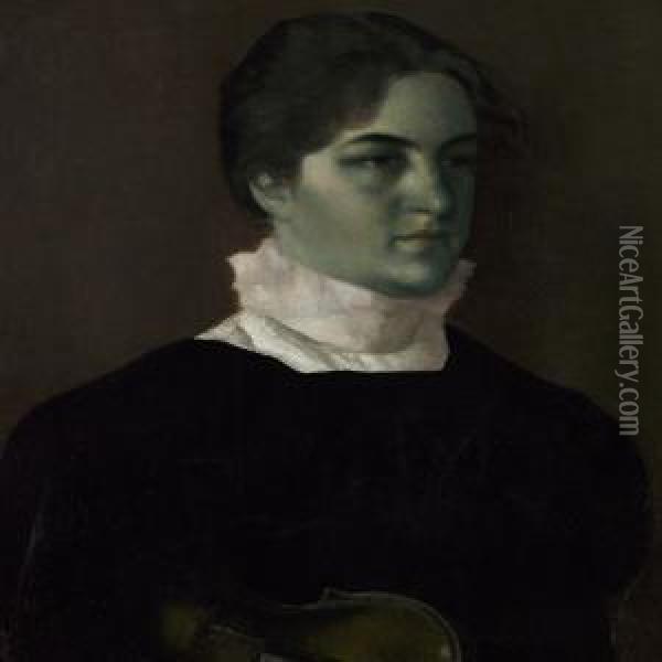 Portrait Of Karen Bramsen Oil Painting - Vilhelm Hammershoi
