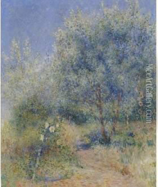 Le Jardin De L'artiste Au Manoir De Kervaudu,1916 Oil Painting - Ferdinand Loyen Du Puigaudeau