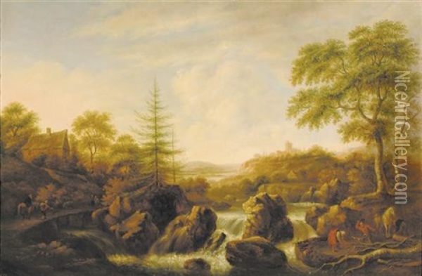 Dutch Landscape Oil Painting - John Rathbone