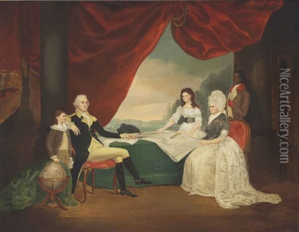 George Washington And Family Oil Painting - Edward Savage