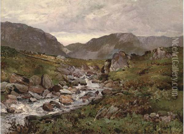 Capel Curig, North Wales Oil Painting - Alfred de Breanski