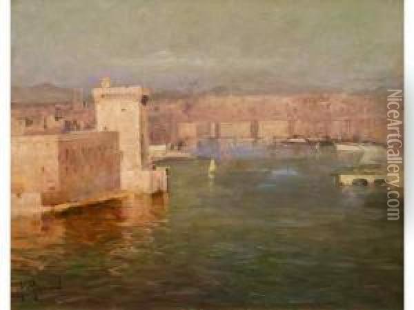 Entree Du Vieux-port. Oil Painting - Marius Reynaud