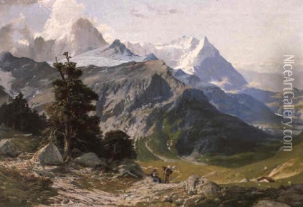 Col De Balme Oil Painting - Alexander Jules Von Soldenhoff
