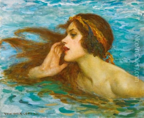 A Little Sea Maiden Oil Painting - William Henry Margetson