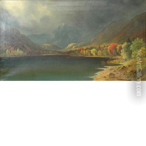 Untitled Lake Scene Oil Painting - Daniel Charles Grose