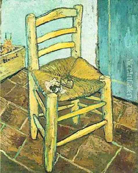 Vincents Chair With His Pipe 1888 Oil Painting - Vincent Van Gogh