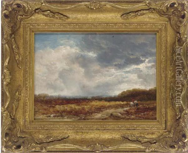 Crossing The Moor Oil Painting - James Webb