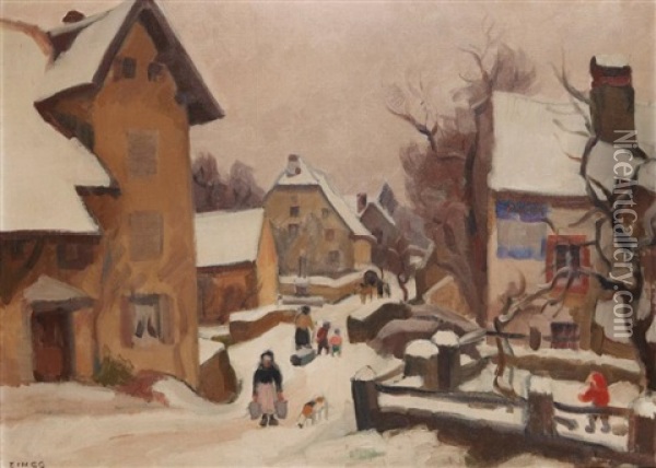 Paysage Sous La Neige Oil Painting - Jules Emile Zingg