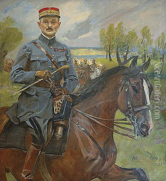 Portret Konny Generala Maxime````a Weyganda Na Koniu Oil Painting - Wojciech Von Kossak