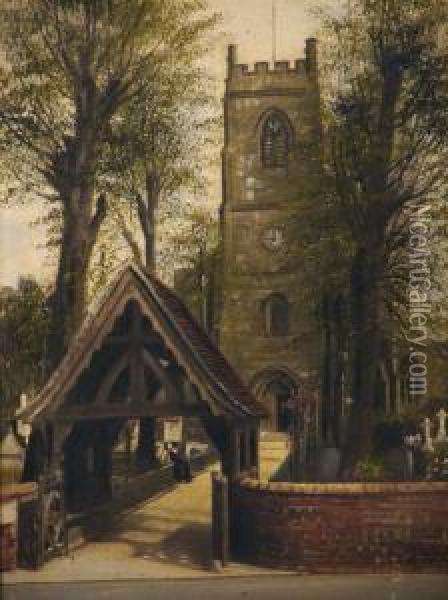 Erdington Parish Church Oil Painting - George Willis Pryce