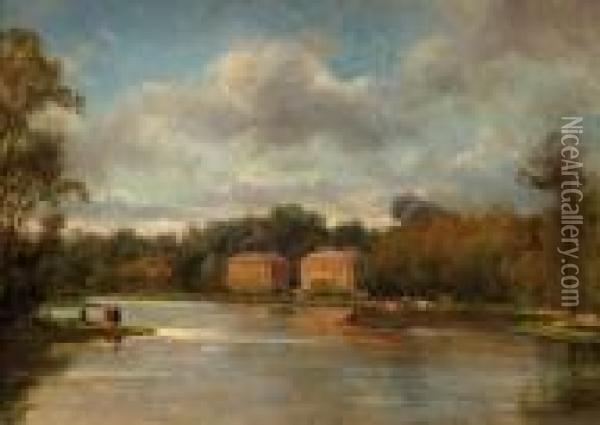 Le Lac De Vincennes Oil Painting - Pierre Justin Ouvrie