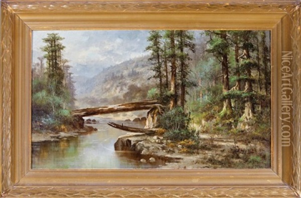 Stream Through The Mountains Oil Painting - Meyer Straus
