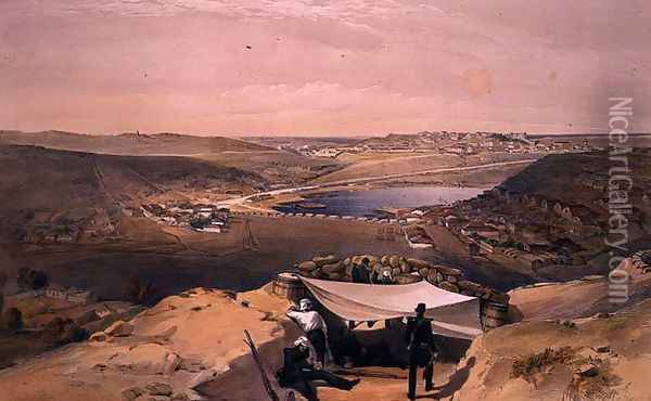 Town Batteries, or Interior Fortifications of Sebastopol, plate from The Seat of War in the East, pub. by Paul and Dominic Colnaghi and Co., 1856 Oil Painting - William Simpson
