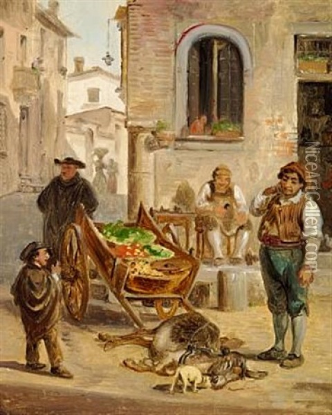 Det Dode Aesel (the Dead Donkey) Oil Painting - Wilhelm Nicolai Marstrand