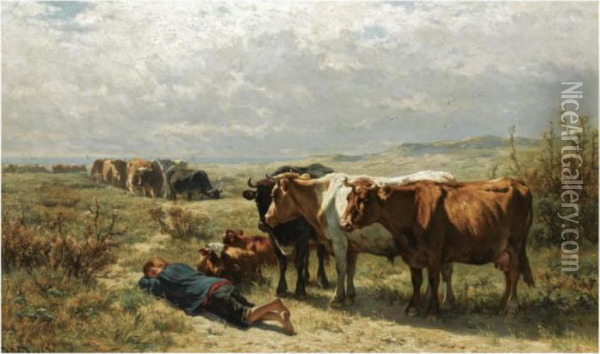 A Moment Of Rest Oil Painting - Johannes-Hubertus-Leonardus de Haas