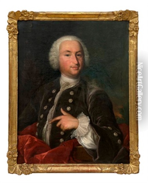 Portrat Eines Vornehmen Herrn Oil Painting - Johann Rudolf Daelliker